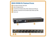  KVM de 8 Puertos DVI / USB de 1U para Instalación en Rack con Audio y Hub USB de 2 Puertos